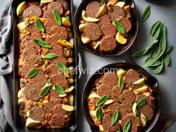 Bison Sausage, Apple and Sage Strata