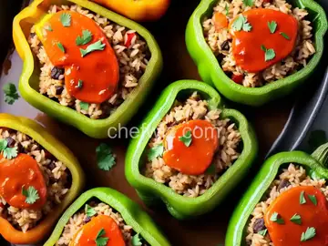 Bison and Brown Rice Stuffed Peppers
