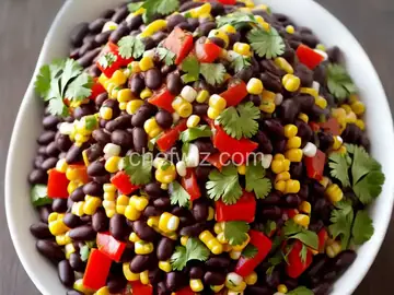 Black Bean, Corn, and Red Pepper Salad With Lime Cilantro Vinaigrette Recipe