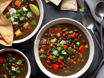 Black Bean Soup with Roasted Poblano Chiles