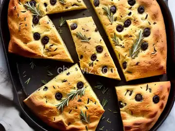 Black Olive and Rosemary Focaccia