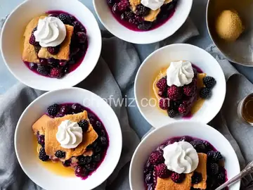 Blackberry-Cherry Cobbler with Honey Whipped Cream