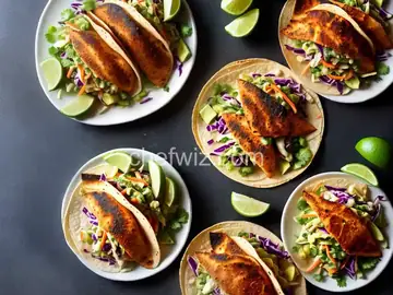Blackened Fish Tacos with Avocado Slaw