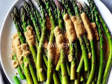 Blistered Asparagus With Peanut-Coconut Sprinkle