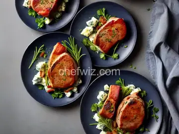 Blue Cheese, Bacon and Chive Stuffed Pork Chops
