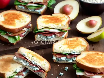 Blue Cheese, Bacon and Pear Brunch Sandwiches