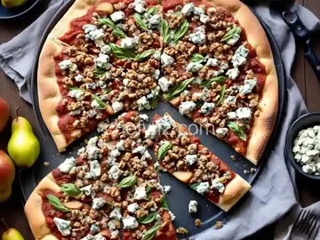 Blue Cheese, Walnut, and Pear Pizza