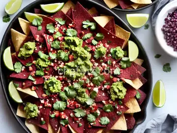Blue Corn Nachos with Homemade Guacamole