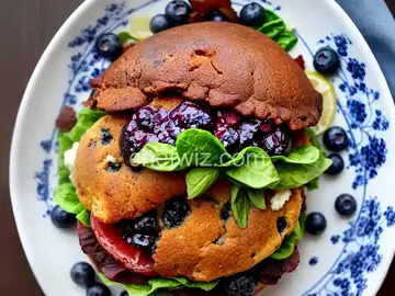 Blueberry Bacon Blue Cheese Burger au Poivre