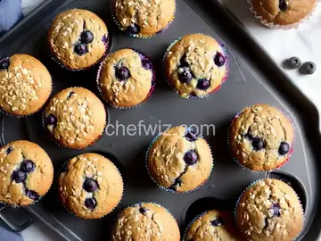 Blueberry Banana Coconut Flax Muffins