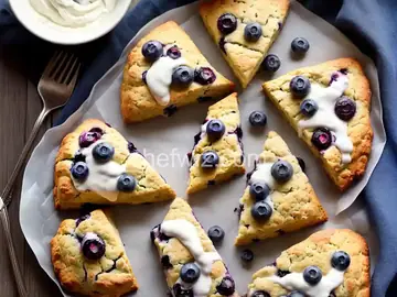 Blueberry Cream Cheese Scones with Yogurt Glaze