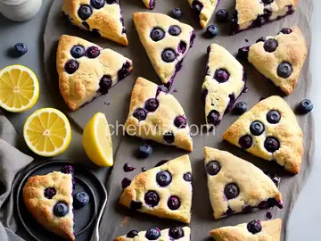 Blueberry Scones with Lemon Glaze