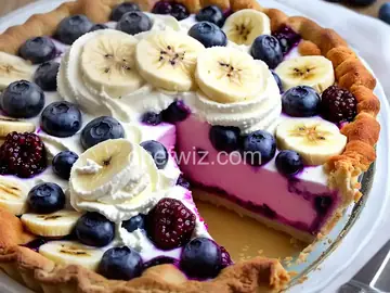 Blueberry and Banana Cream Cheese Pie