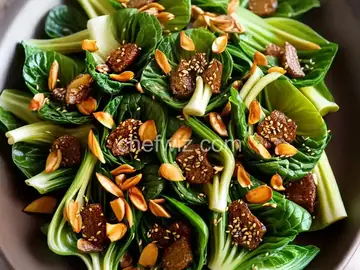 Bok Choy With Brown Sauce and Crispy Garlic