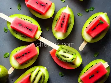 Boozy Watermelon-Kiwi Ice Pops