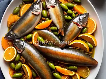 Boquerones With Green Olives and Orange