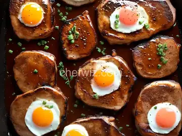 Bourbon-Glazed Pork Chops and Fried Eggs Recipe