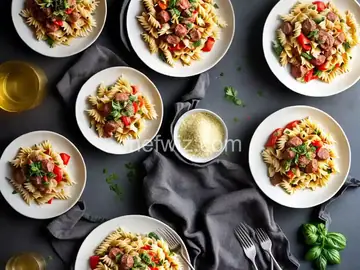 Bow Tie Pasta with Sausage and Sweet Peppers