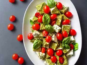 Bow Ties with Pesto, Feta and Cherry Tomatoes