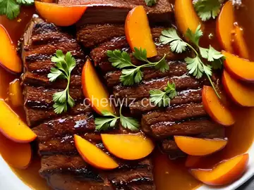 Braised Brisket with Bourbon-Peach Glaze