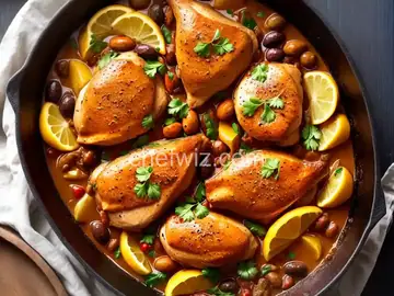 Braised Chicken With Olives and Citrus