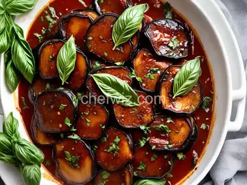 Braised Eggplant With Garlic and Basil Recipe
