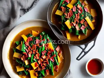 Braised Swiss Chard with Bacon and Hot Sauce