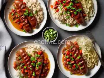 Bratwurst Stewed with Sauerkraut
