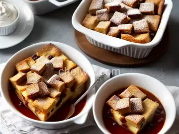 Bread Pudding with Spiced Rum Sauce