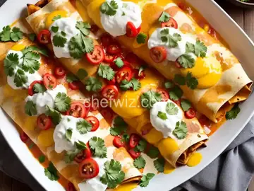 Breakfast Enchiladas with Roasted Poblano Sauce