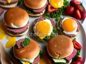 Breakfast Sliders with Corned Beef and Eggs