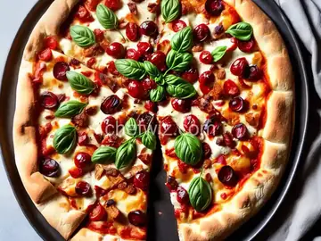 Brie Cranberry and Chicken Pizza
