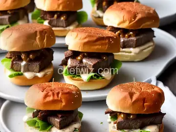 Brisket Sliders with White Barbecue Sauce