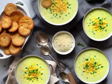 Broccoli Cheddar Soup With Cheesy Croutons
