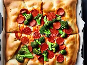 Broccoli, Pepperoni and Three Cheese Calzones