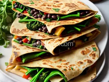 Broccoli Rabe and Black Bean Quesadillas