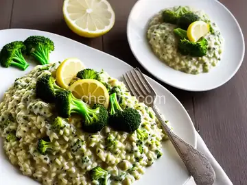 Broccoli Risotto with Cream and Lemon