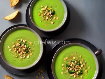 Broccoli Soup With Turmeric, Peanuts, and Crispy Shallots