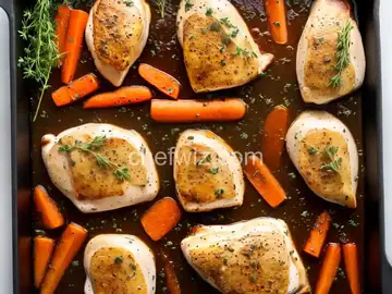 Broiled Chicken Breasts with Herbs, Carrots, and Red Potatoes