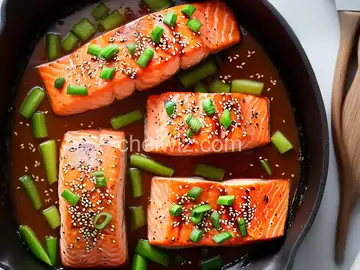 Broiled Salmon With Scallions and Sesame