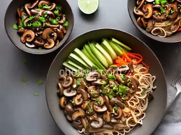 Brothy Noodle Bowl with Mushrooms and Chiles