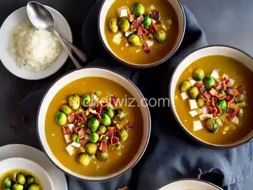 Brown Butter-Sunchoke Soup With Brussels Sprouts and Bacon Recipe