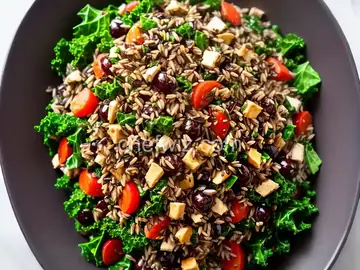 Brown and Wild Rice Salad with Grapes and Kale