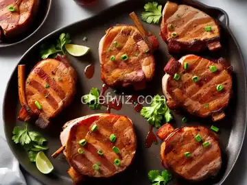 Brown sugar bacon wrapped pork chops