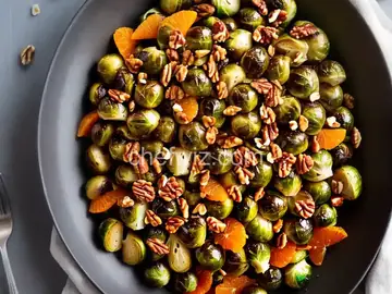 Browned Brussels Sprouts with Orange and Walnuts