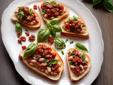 Bruschetta with White Beans, Sun-dried Tomatoes and Basil