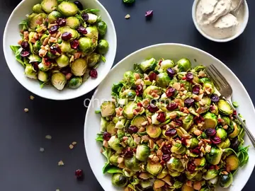 Brussels Sprouts Salad with Cranberries & Dijon Dressing