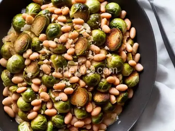 Brussels Sprouts with White Beans and Pecorino