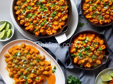 Buffalo Cauliflower with Blue Cheese Sauce