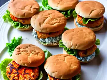 Buffalo Chicken Burgers with Blue Cheese Dressing